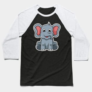 Elephant Cartoon Baseball T-Shirt